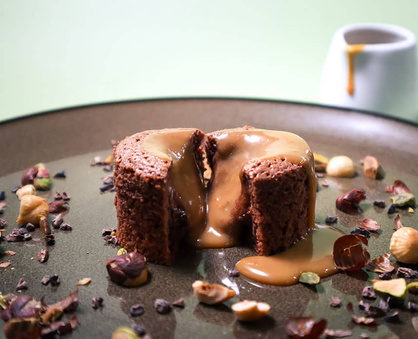 Chocolate Lava Cake with Dulce de Leche