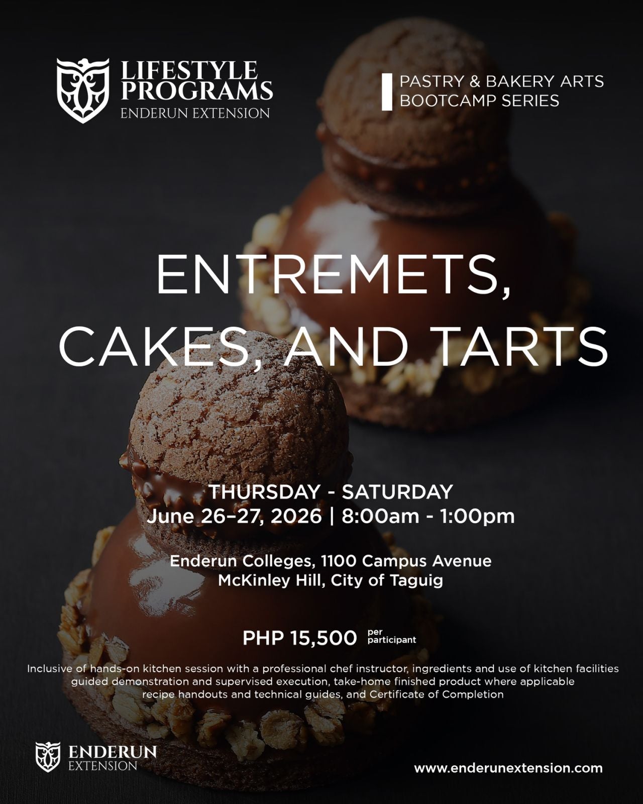 Pastry Bootcamp Series: Entremets, Cakes, and Tarts