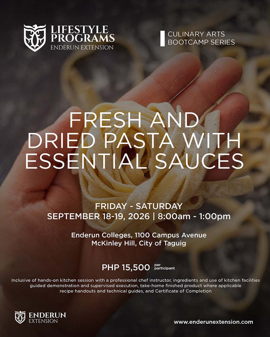 Culinary Bootcamp Series: Fresh and Dried Pasta with Essential Sauces