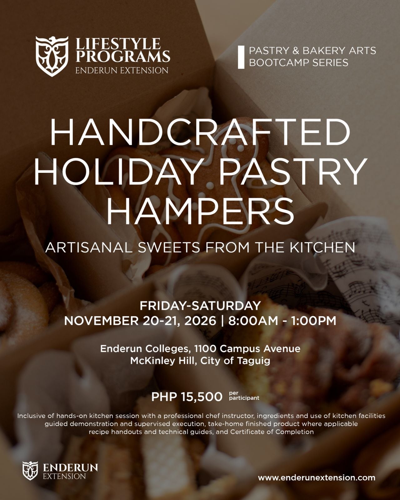 Pastry Bootcamp Series: Handcrafted Holiday Pastry Hampers: Artisanal Sweets from the Kitchen